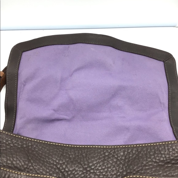 COACH Chelsea C0773-F10893 brown pebbled leather shoulder bag, purple inside. - Picture 11 of 16